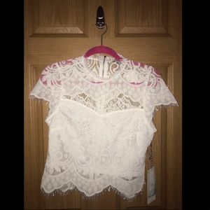 ✨New ✨White lace blouse with sweetheart neck😍